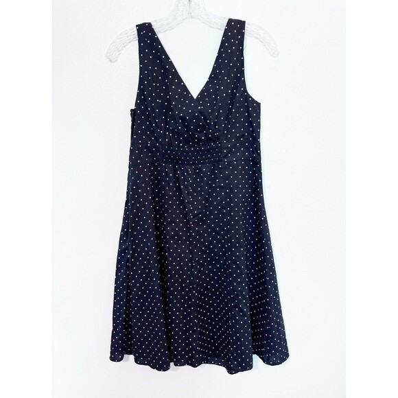 Lands End Cotton Polka Dot Dress Blue White Size 4 - Picture 7 of 10